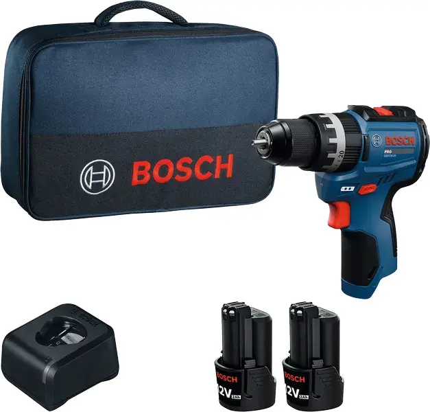 Perceuses-visseuses à percussion sans-fil GSB12V-31 avec sac de transport - BOSCH - 2 batterie + chargeur fournis - 06019S6102
