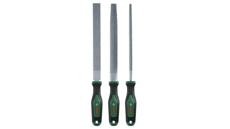 Set de 3 râpes (râpes a bois robustes plates/rondes/demi-rondes acier au carbone dur) - BOSCH - 1600A02ZB1