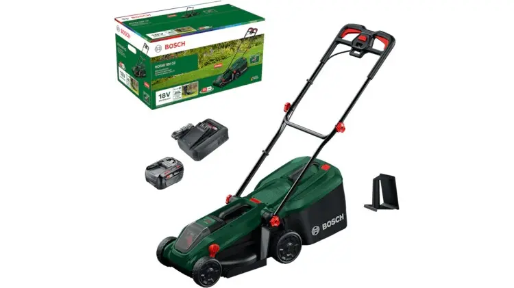 Tondeuse à gazon sans fil ROTAK18V-32 - BOSCH - 1 batterie 4,0 Ah - chargeur - 06008B9P01