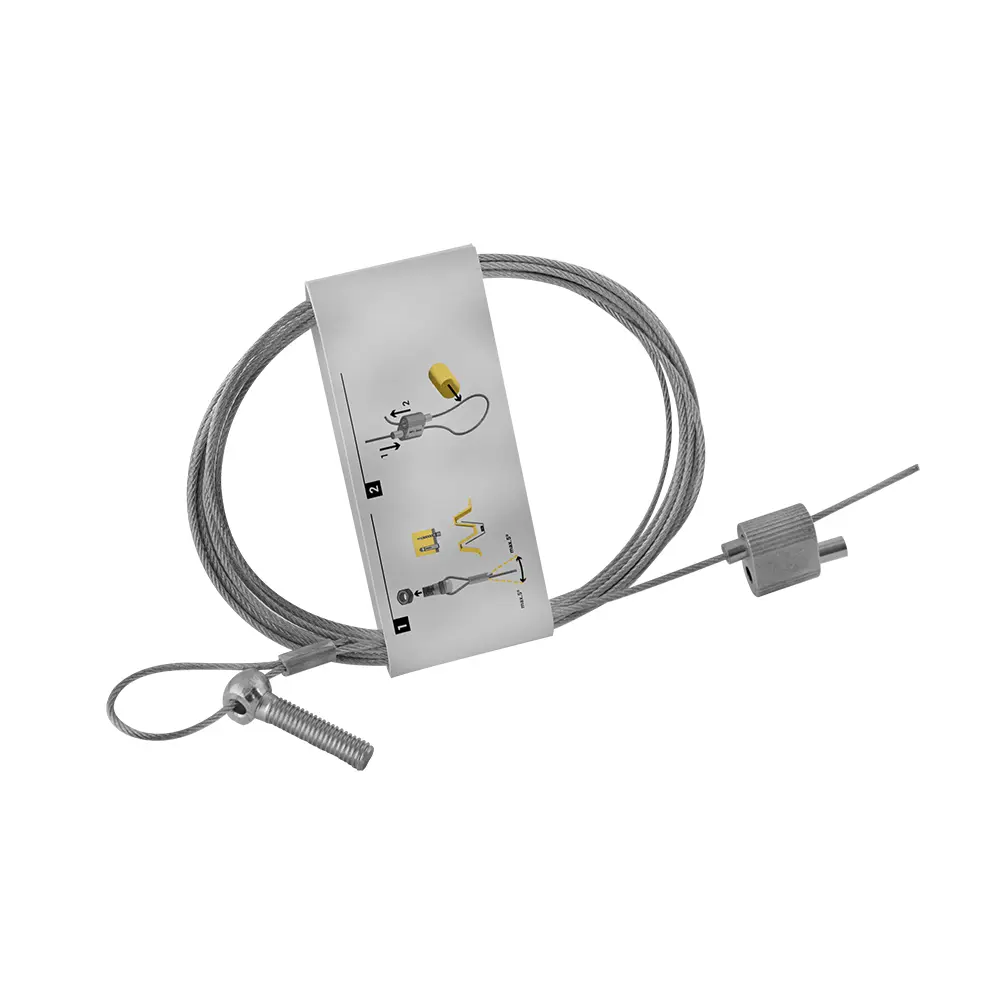 Kit de fixation filin prémonté câble 2 mm avec boulon à œillet M8 5 m - 10 unités - CELO - 9205M8EWFS