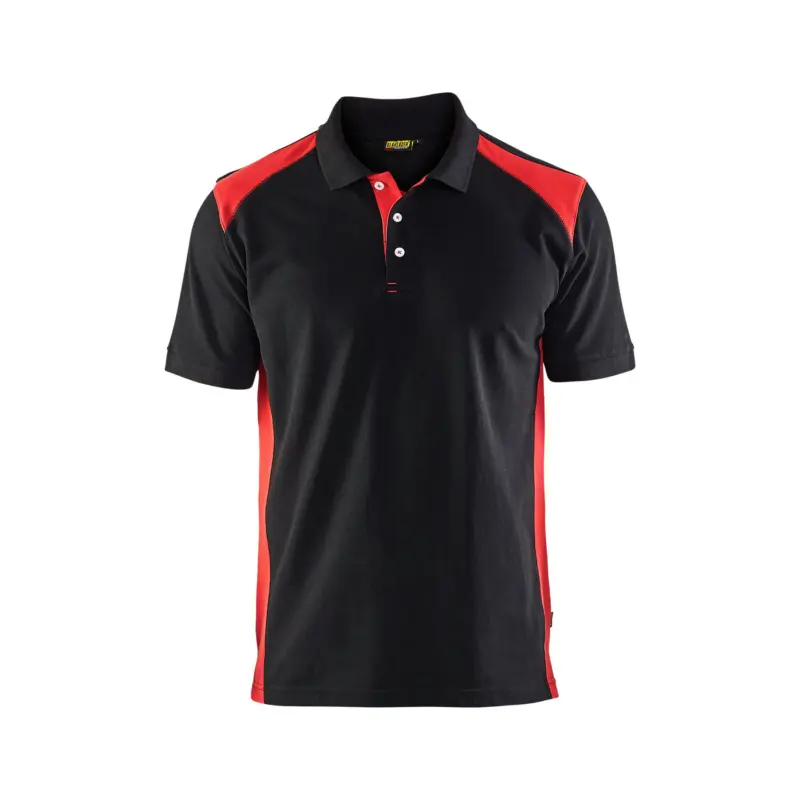 Polo Piqué Homme Noir/Rouge - BLAKLADER - 332410509956