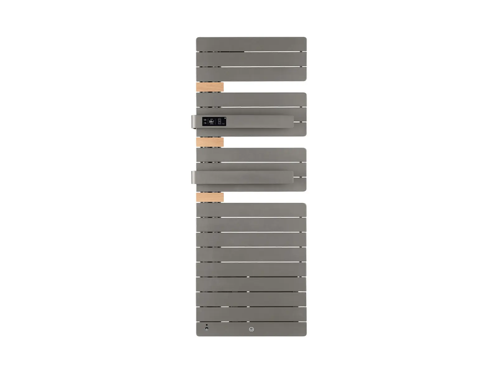 Radiateur électrique sèche-serviettes Allure 3 virtuose Mât à gauche avec soufflerie 1750W Gris roche/chêne - THERMOR - 483111