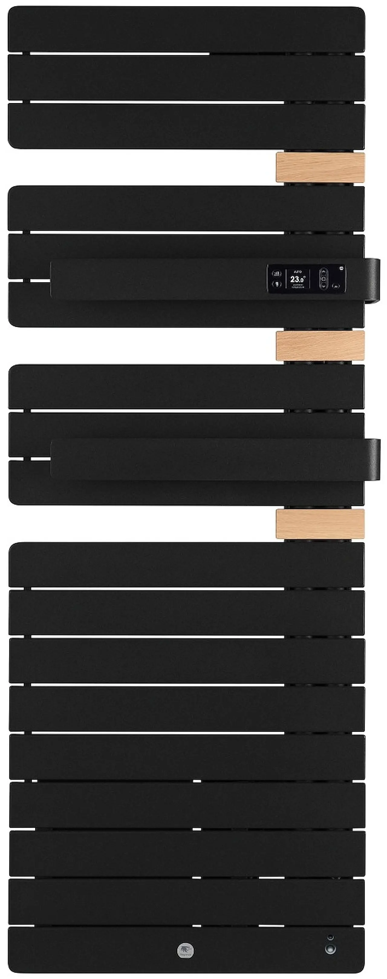Radiateur électrique sèche-serviettes Allure 3 virtuose Mât à droite avec soufflerie 1750W Noir carbone/chêne - THERMOR - 483120