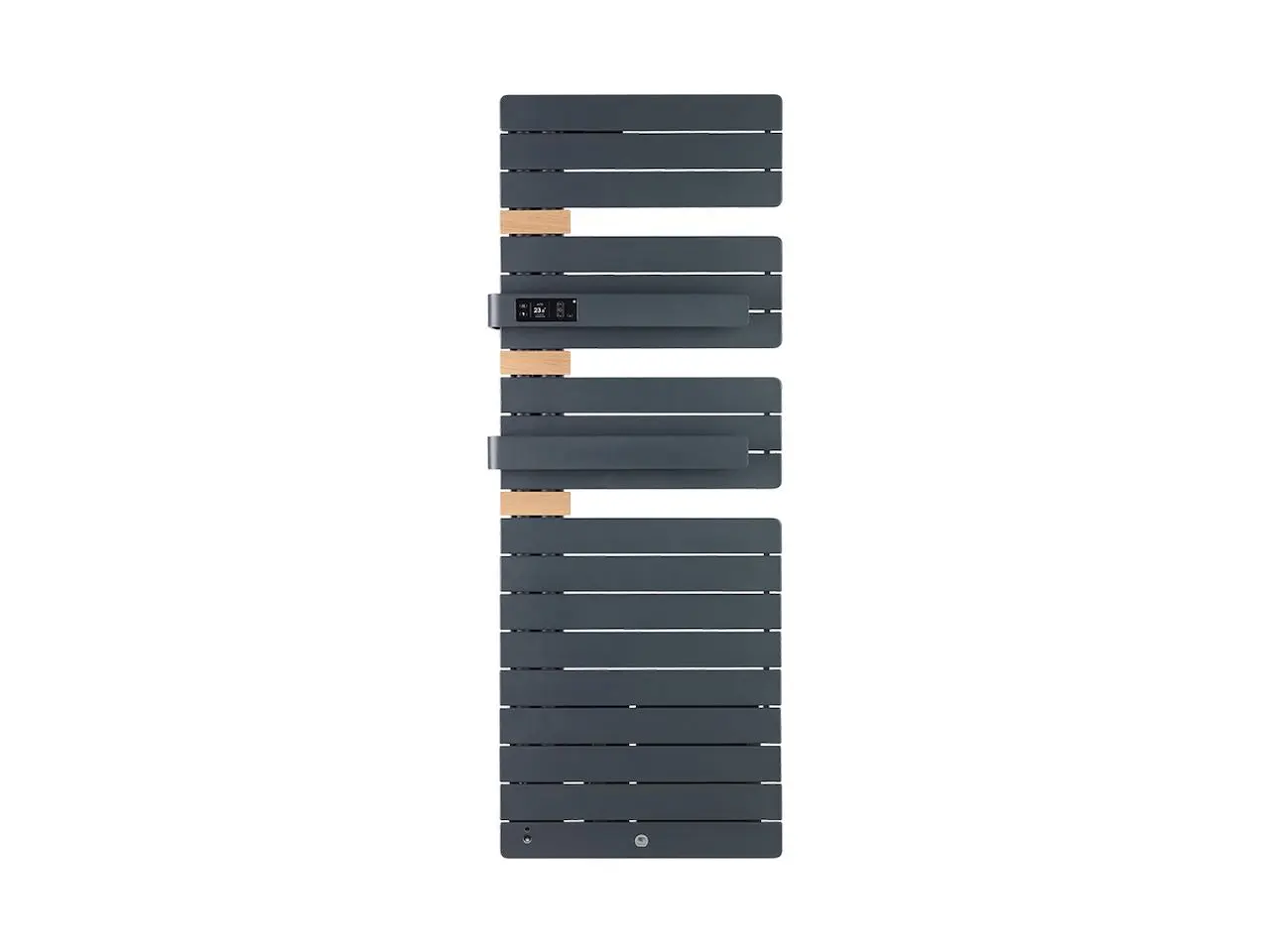 Radiateur électrique sèche-serviettes Allure Virtuose Mât à gauche 1750W Gris ardoise/Chêne - THERMOR - 483139