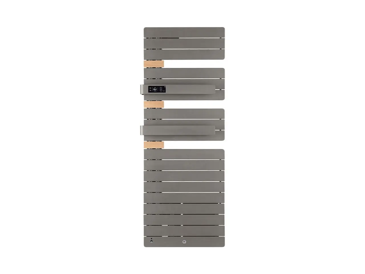 Radiateur électrique sèche-serviettes Allure Virtuose Mât à gauche 1750W Gris roche/Chêne - THERMOR - 483143