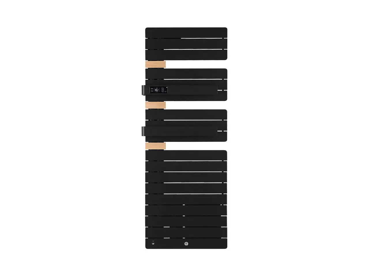 Radiateur électrique sèche-serviettes Allure Virtuose Mât à gauche 1750W Noir carbone/Chêne - THERMOR - 483145