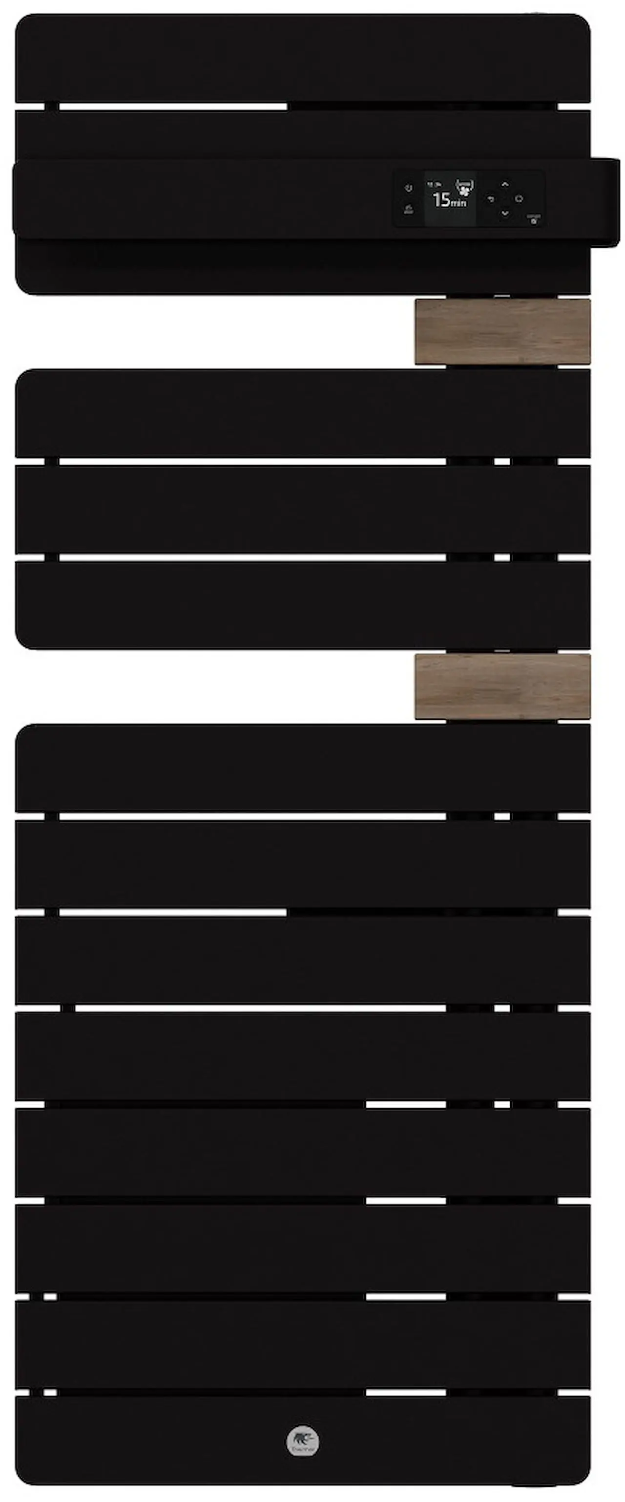 Radiateur électrique sèche-serviettes Allure 4 Classique Mât à droite 1500W Noir carbone/Chêne - THERMOR - 483333