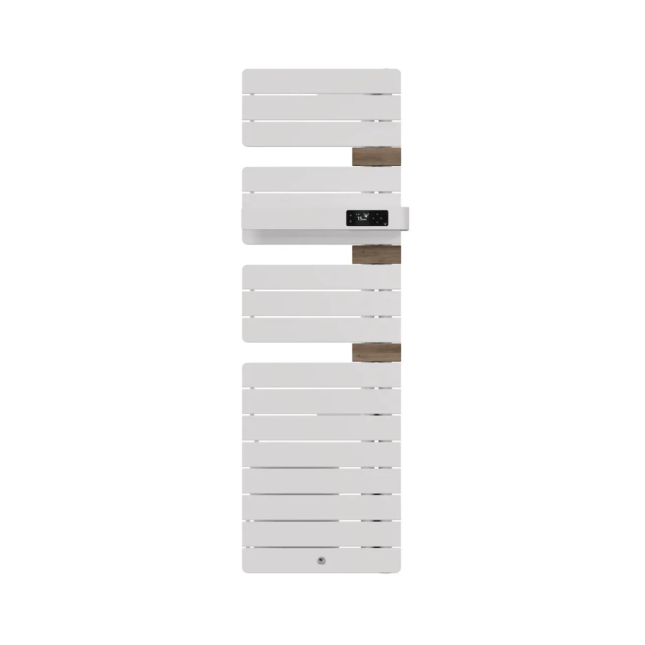Radiateur électrique sèche-serviettes Allure 4 Classique Mât à droite étroit 1600W Blanc Brillant/Chêne - THERMOR - 483343