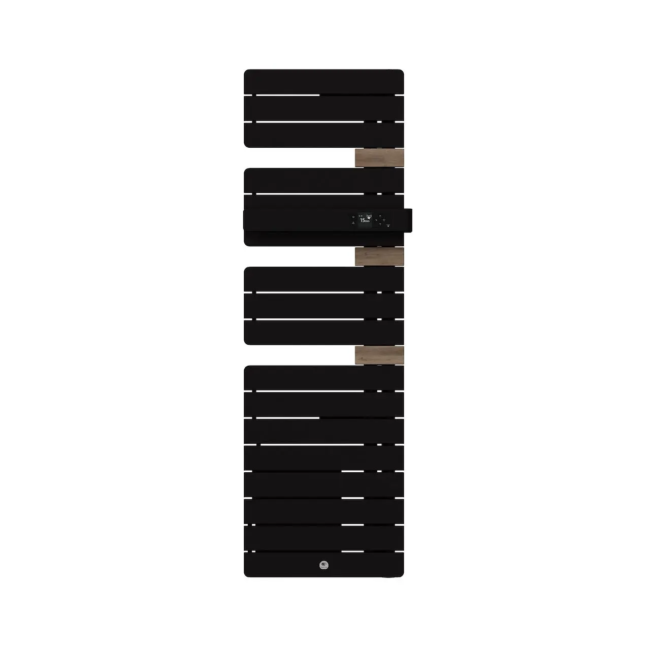 Radiateur électrique sèche-serviettes Allure 4 Classique Mât à droite étroit 1600W Noir carbone/Chêne - THERMOR - 483357