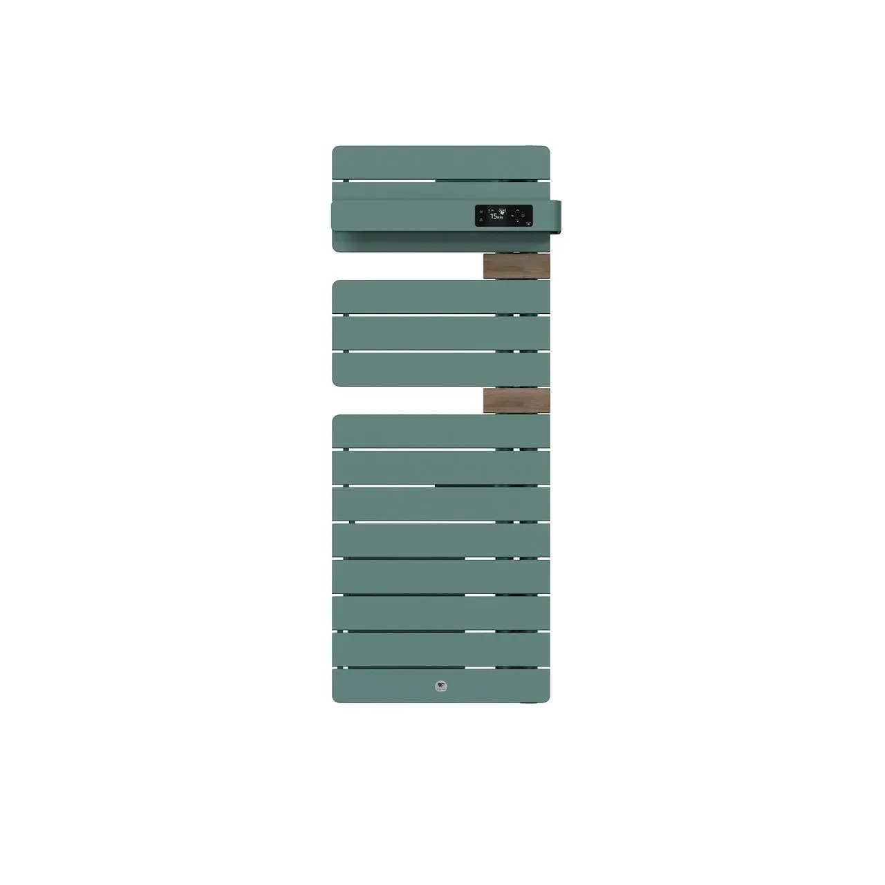 Radiateur électrique sèche-serviettes Allure 4 Classique Mât à droite étroit 1500W Vert eucalyptus/Chêne - THERMOR - 483381