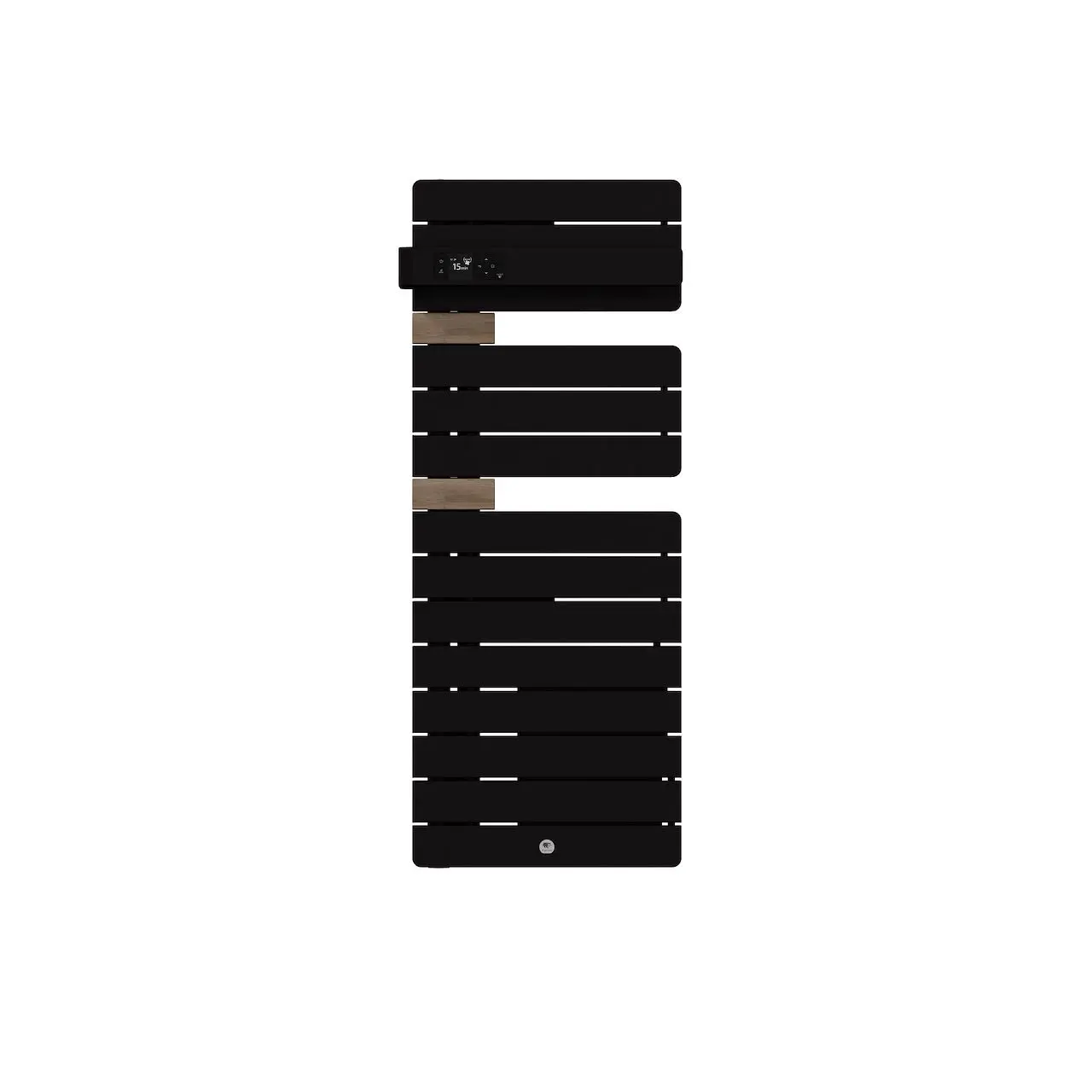 Radiateur électrique sèche-serviettes Allure 4 Classique Mât à droite étroit 1500W Noir carbone/Chêne - THERMOR - 483389