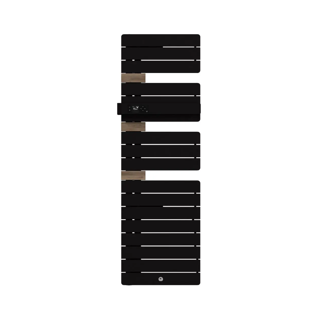 Radiateur électrique sèche-serviettes Allure 4 Classique Mât à gauche étroit 600W Noir carbone/Chêne - THERMOR - 483407