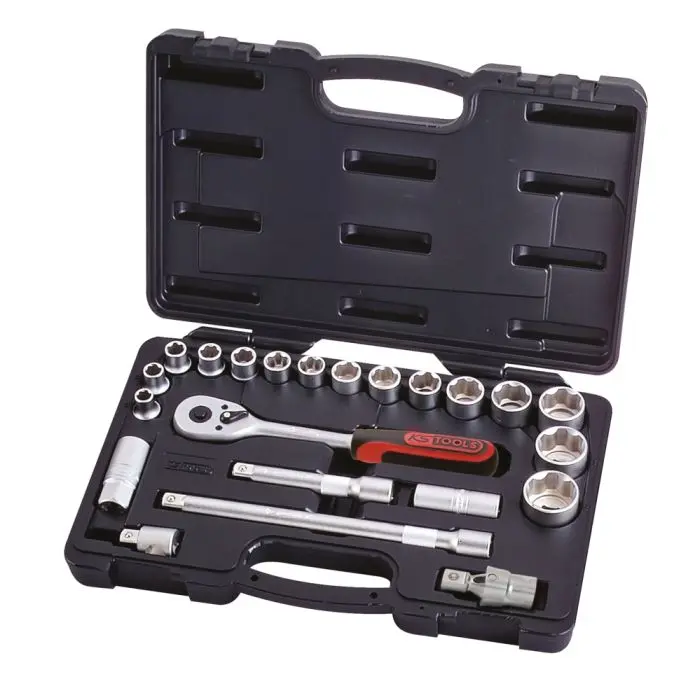 Coffret de douilles et accessoires 1/2" 10 à 32 mm, 22 pièces - KSTOOL - 911.0622.