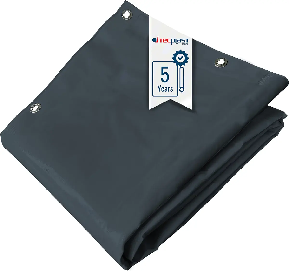 Bâche PVC LP506 anti UV étanche 8x9 m - Gris - TECPLAST - PR1717