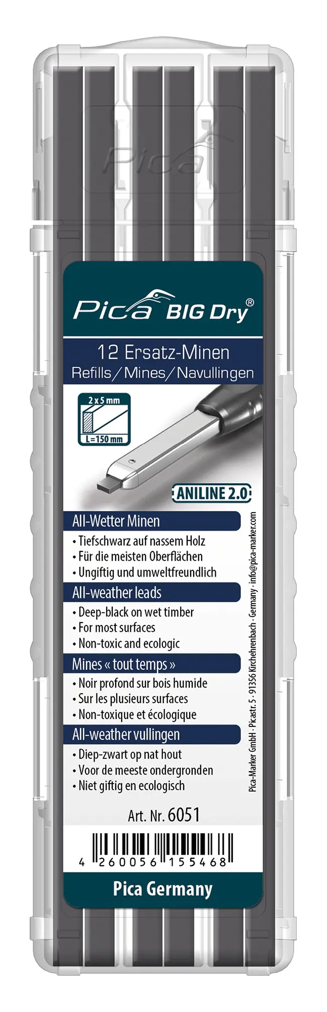 Lot de 12 mines big dry aniline - PICA - 6051