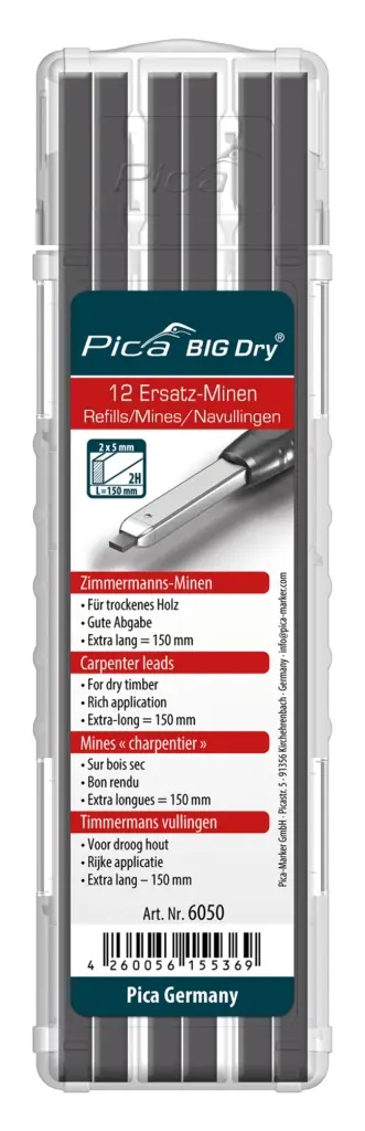 Lot de 12 mines big dry charpentier - PICA - 6050