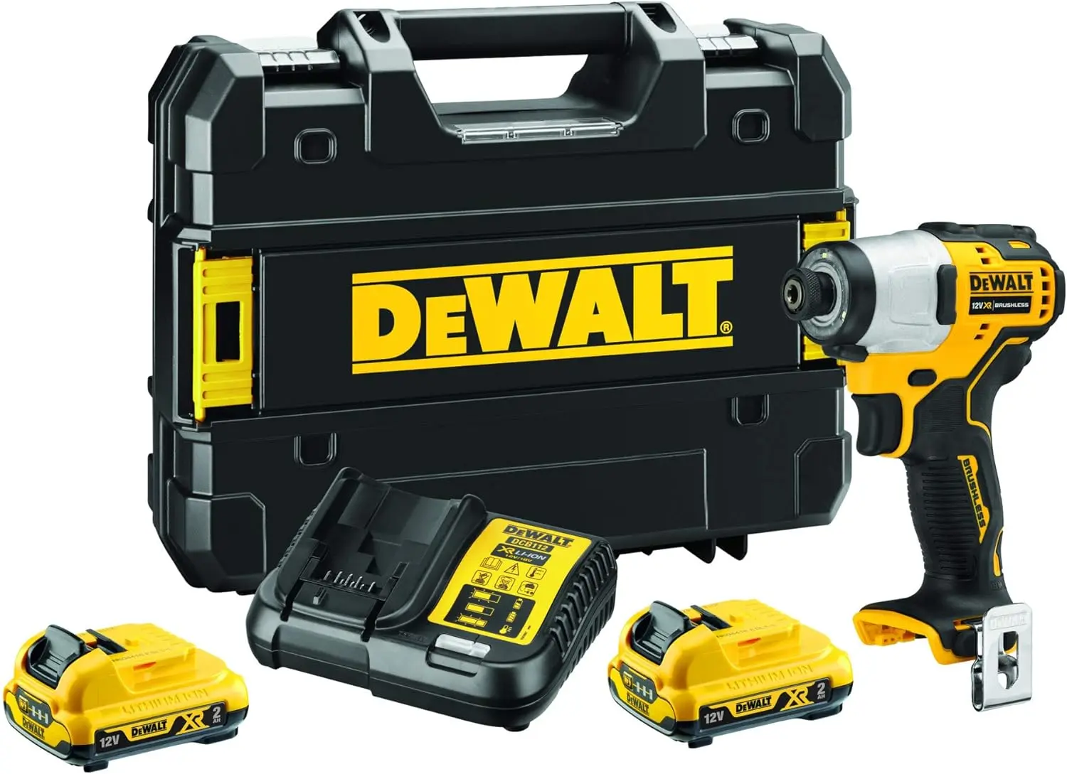 Visseuse à chocs 12V XR - DEWALT - avec 2 batteries  2 Ah - Chargeur - TSTAK- DCF801D2-QW
