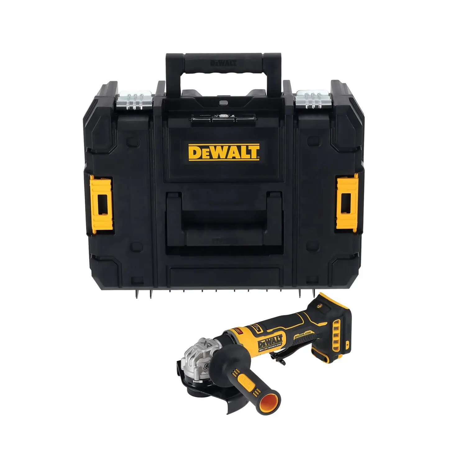 Meuleuse compacte 125 mm XR 18V Brushless - DEVALT - Sans batterie, ni charger coffret TSTAK - DCG404NT-XJ