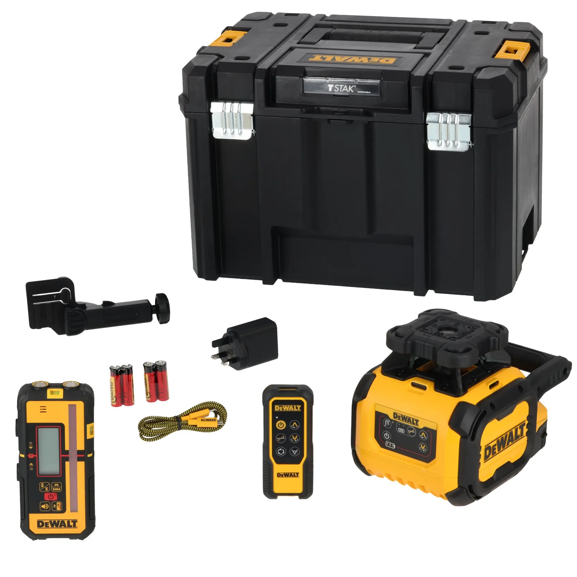 Niveau laser rotatif double pente - faisceaux rouges - USB-C - DEWALT - DCLE15211R-QW