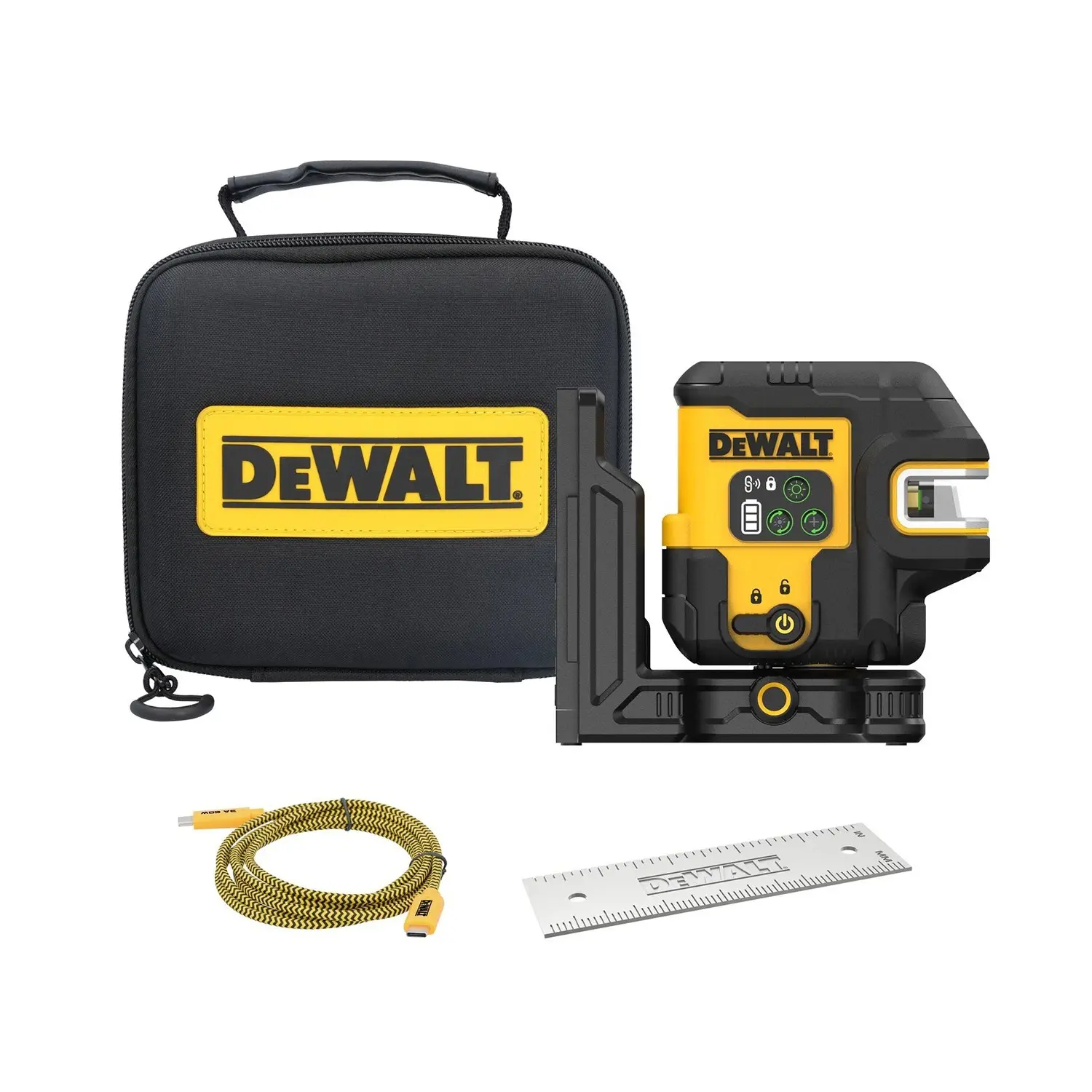 Laser à lignes croisées + 5 spots verts avec port de charge USB-C - DEWALT - DCLE14251GB-XJ