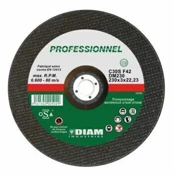 Disque abrasif béton DM Ø 230 pour béton, universel matériaux - DIAM INDUSTRIES - DM230/22