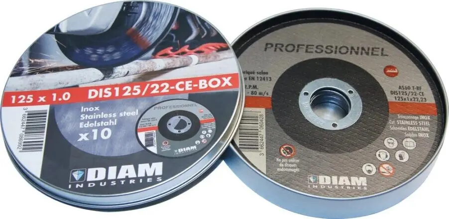  Boite de 10 disques abrasif diam.125 X 1 X 22.23 inox - DIAM INDUSTRIES - DIS125/22-CE-BOX