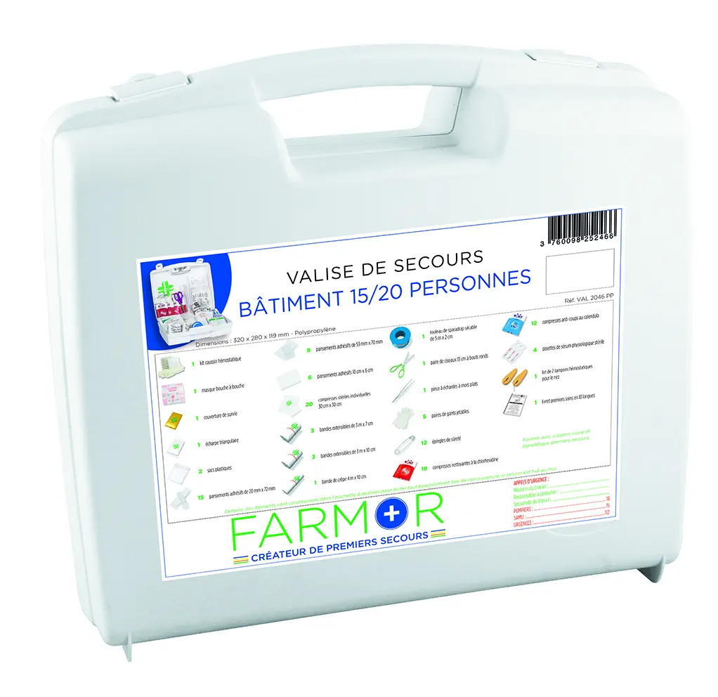 Valise de secours 15/20 personnes - FARMOR - VAL 2046 PP