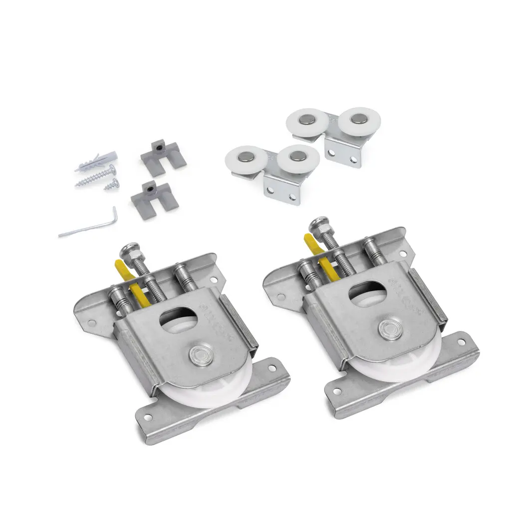 Kit roulettes basses pour coulissant 70kg avec freins - EMUCA - 6188920