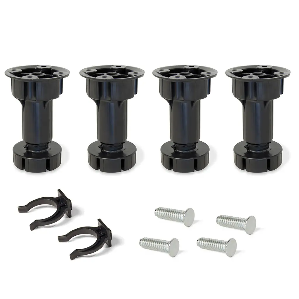 Jeu de 4 pieds pour meubles avec base H 100mm (98-115mm) - EMUCA - 3999517