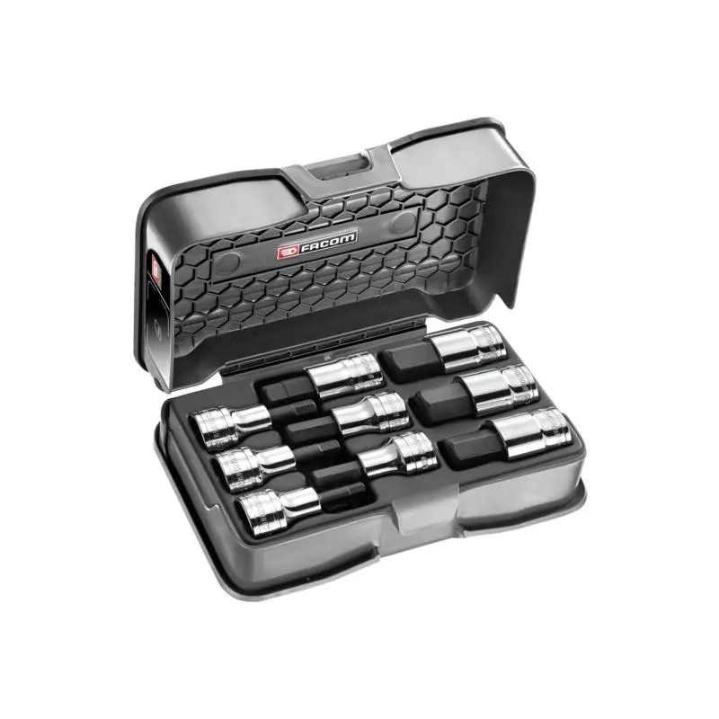 Coffret de 9 douilles tournevis 1/2" 6 pans - 5 mm à 19 mm - FACOM - STM.J9APB