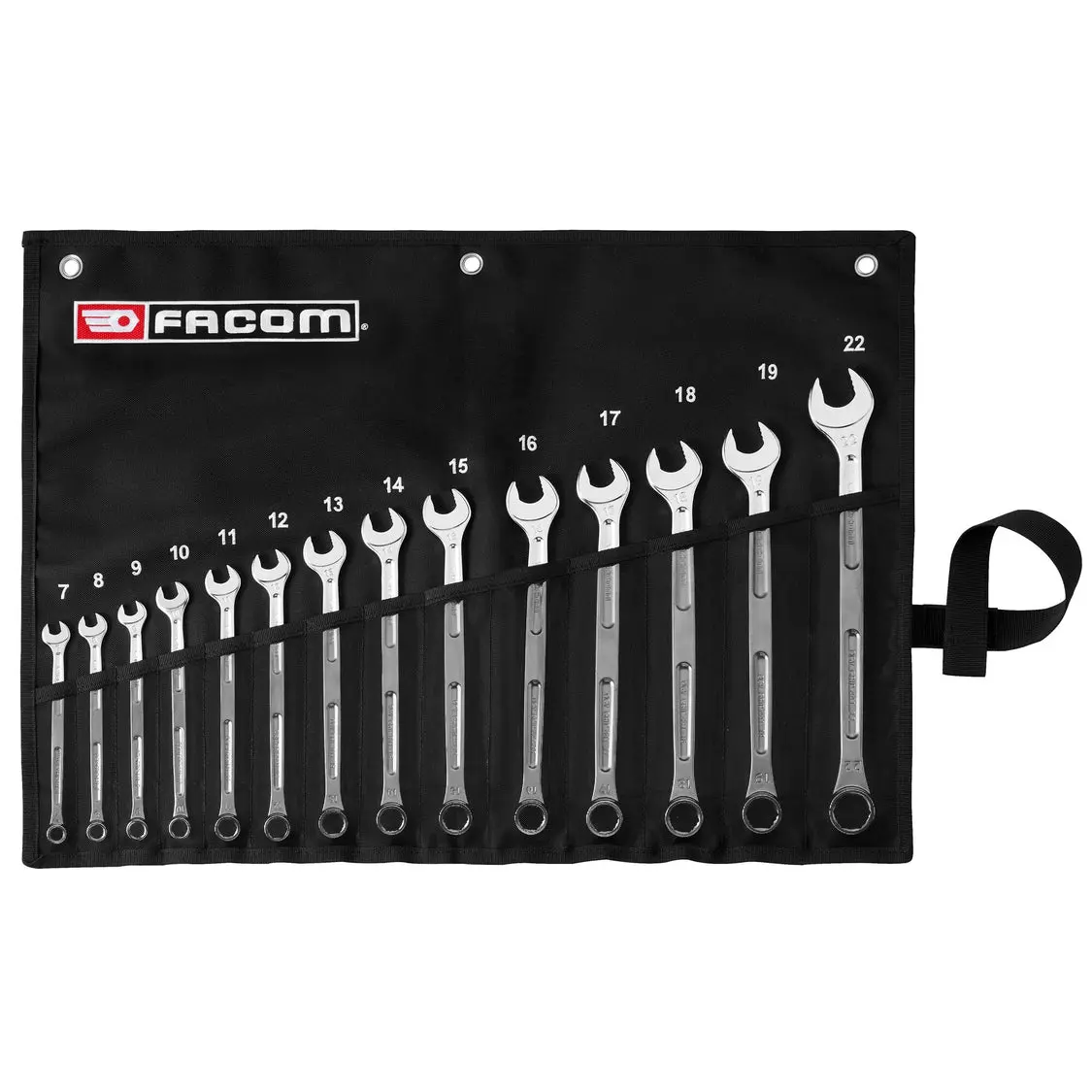 Jeu de 14 clés mixtes longues OVG grip 441 - 7 à 22 mm en trousse textile - FACOM - 441.JV14GRPPB