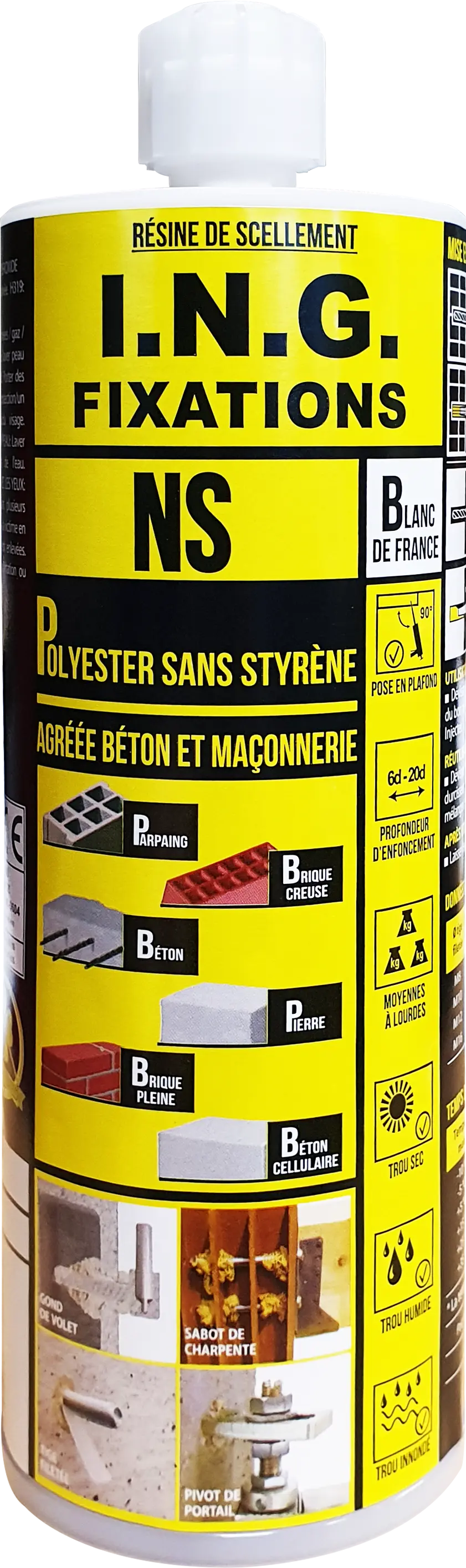 Résine de scellement injection métacrylate NS 410 ml - IGN-FIXATION - A050125