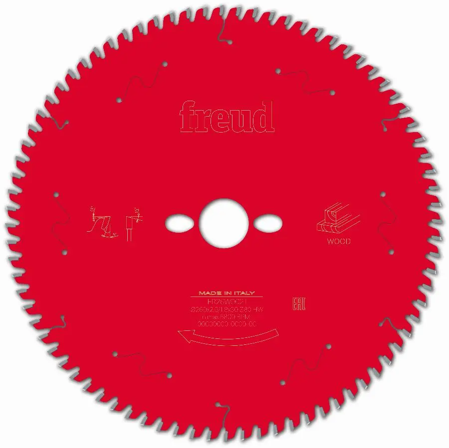 Lame pour scie circulaire portative FREUD - Ø260 2,6/1,8 AL30 Z80 BA 5° - F03FS09783 -FR26W002T
