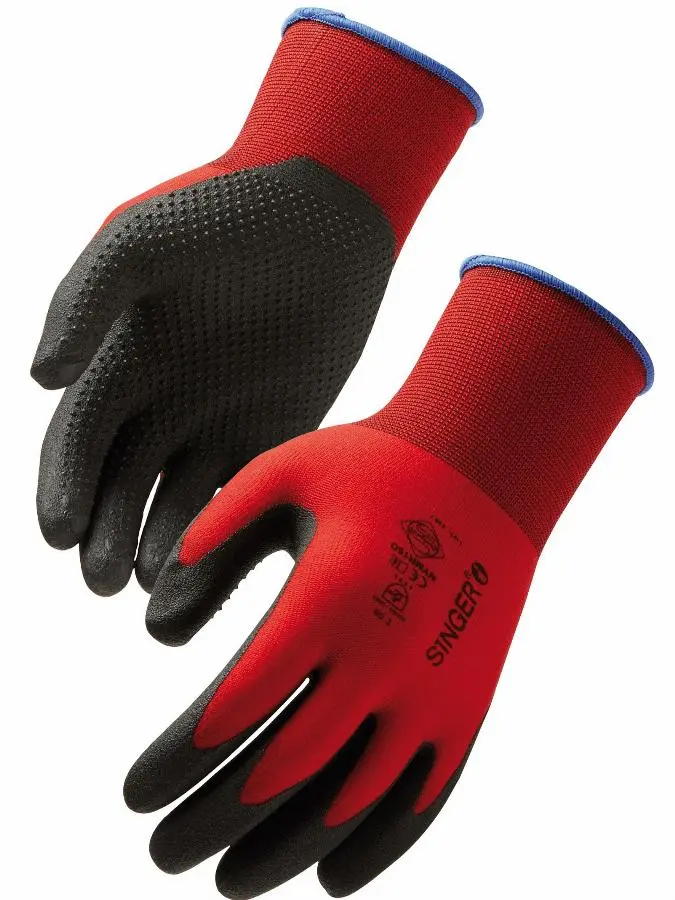 Gants polyamide SINGER rouge - taille 10 - NYMR15CFTN10