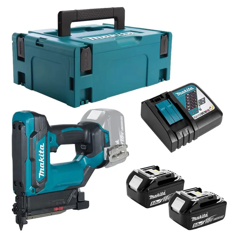 Cloueur de finition 18V LXT 35 mm - MAKITA - avec 2 batteries 18V 5.0Ah, chargeur, MakPac - DPT353RTJ