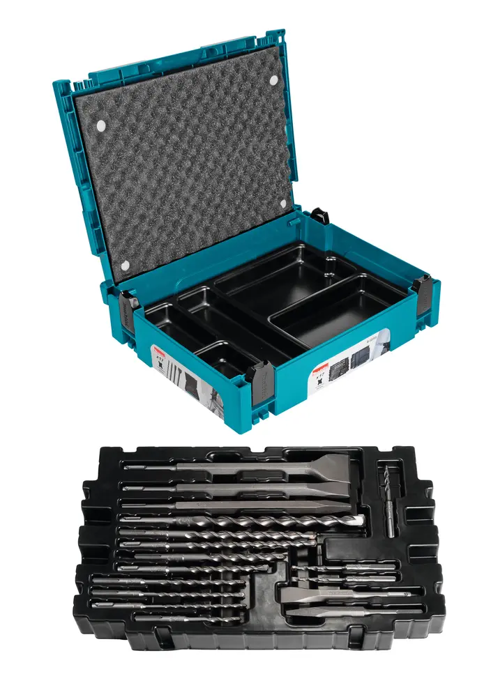 Coffret makpac 17 pièces SDS-Plus forets, pics et burins - MAKITA - B-52059
