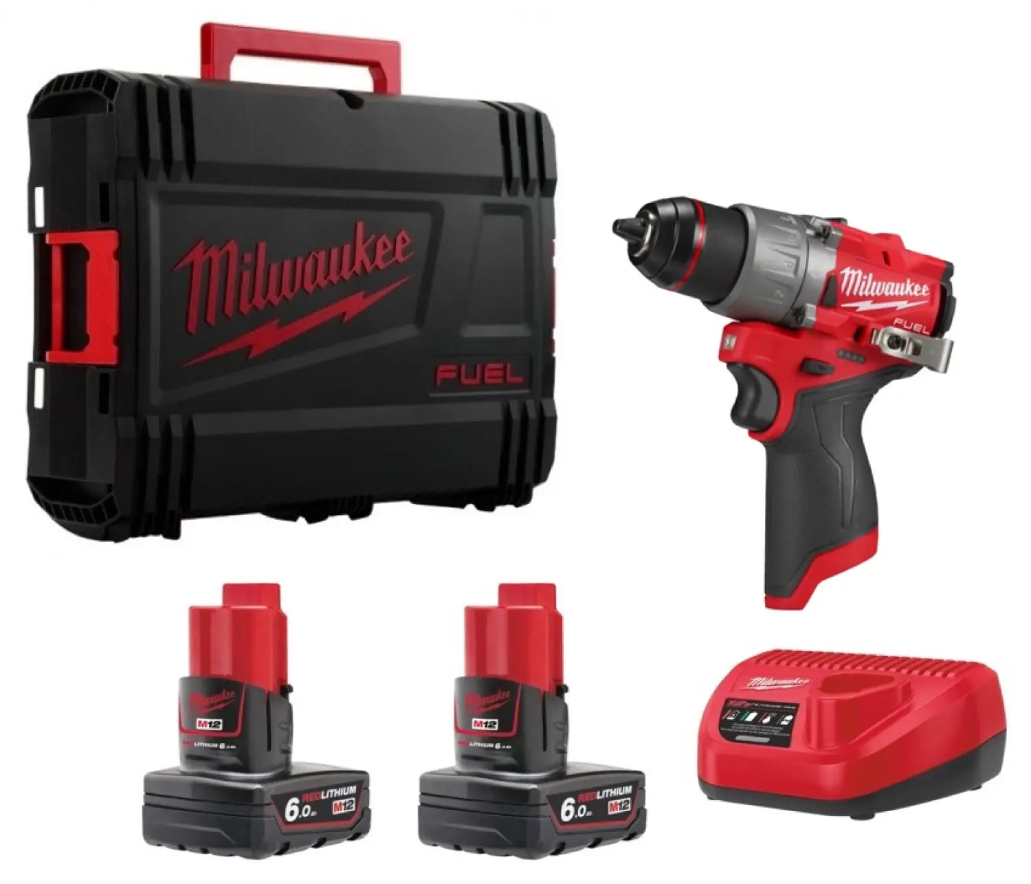 Perceuse visseuse M12 FDD2 202X MILWAUKEE - avec 2 batteries 2.0Ah - chargeur - HD BOX - 4933479873