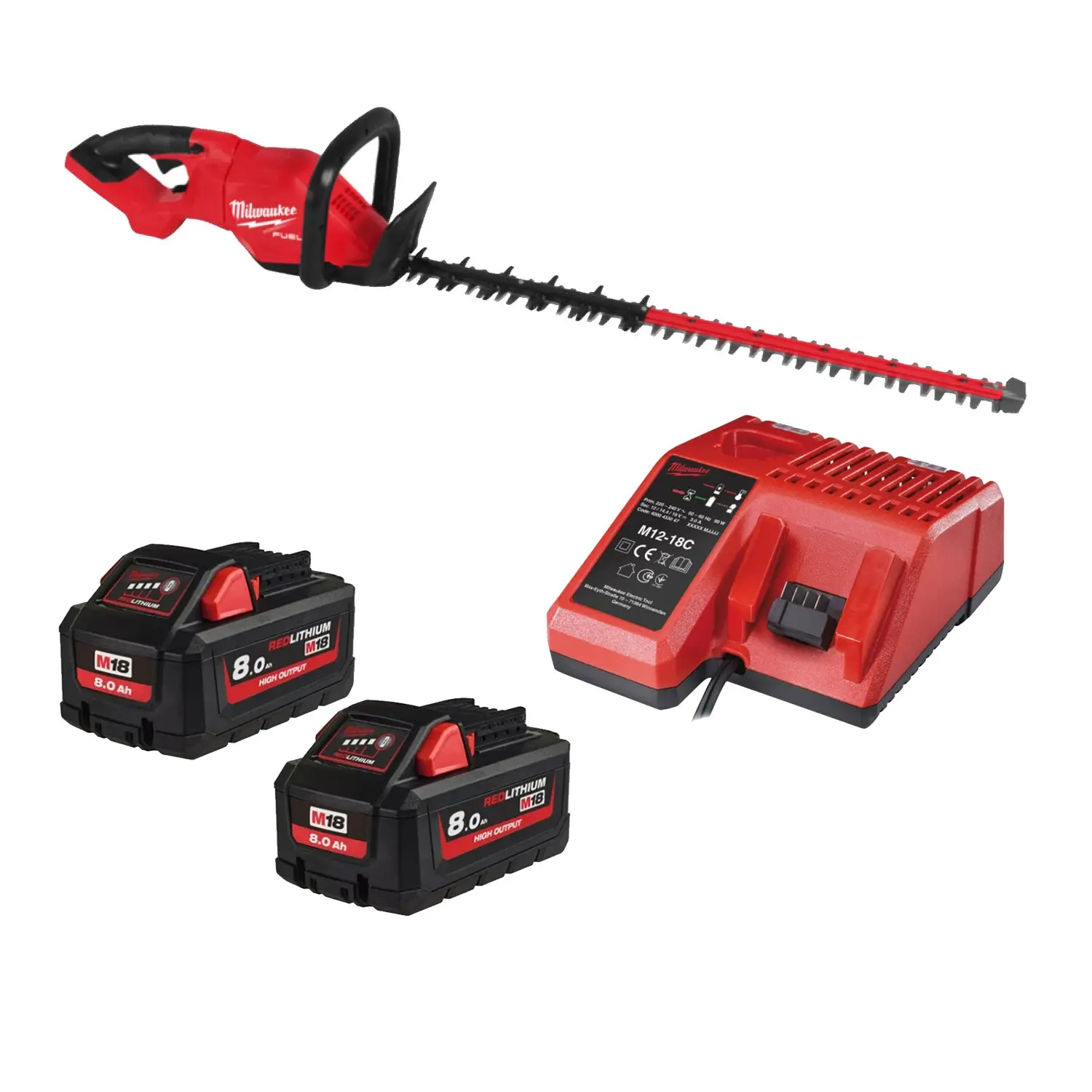 Taille-haies 75 cm M18 FUEL™ - MILWAUKEE - avec 2 batteries 8Ah - chargeur - 4933498388