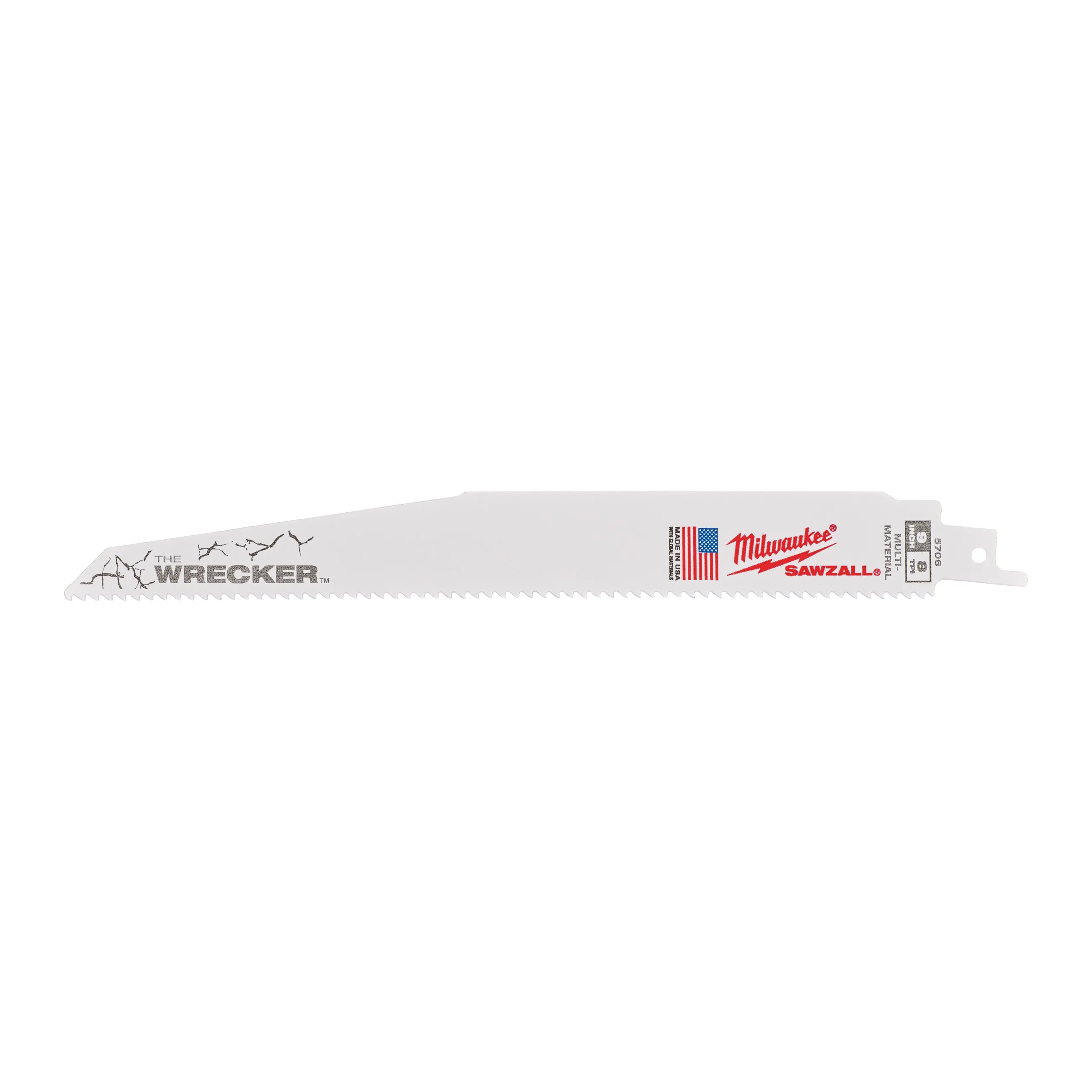 Lame scie sabre WRECKER 230 mm x 7/11 TPI - 5 pièces - MILWAUKEE - 48475706