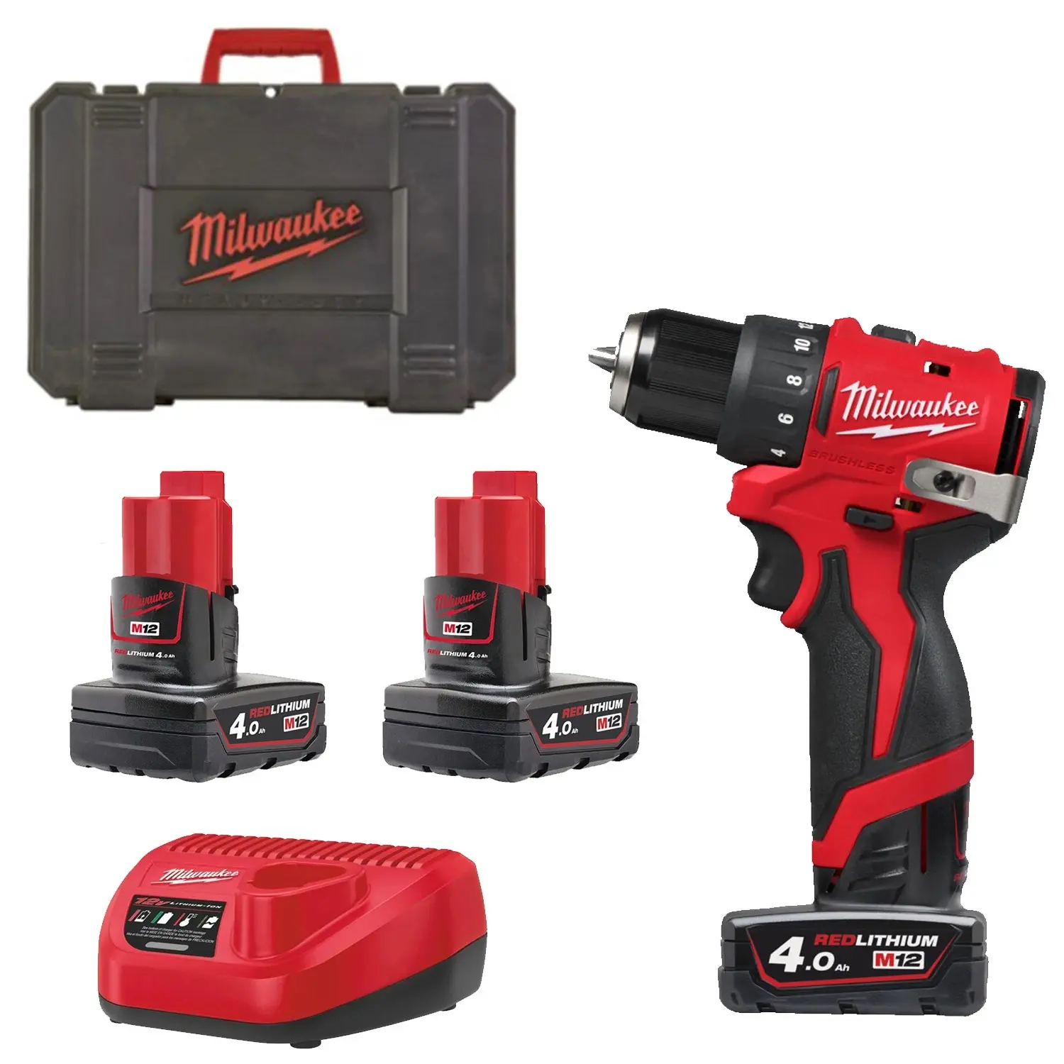 M12 BLDDRC-402C - Perceuse-visseuse brushless 10mm 12V 2ah 40nm - MILWAUKEE - 4933499688