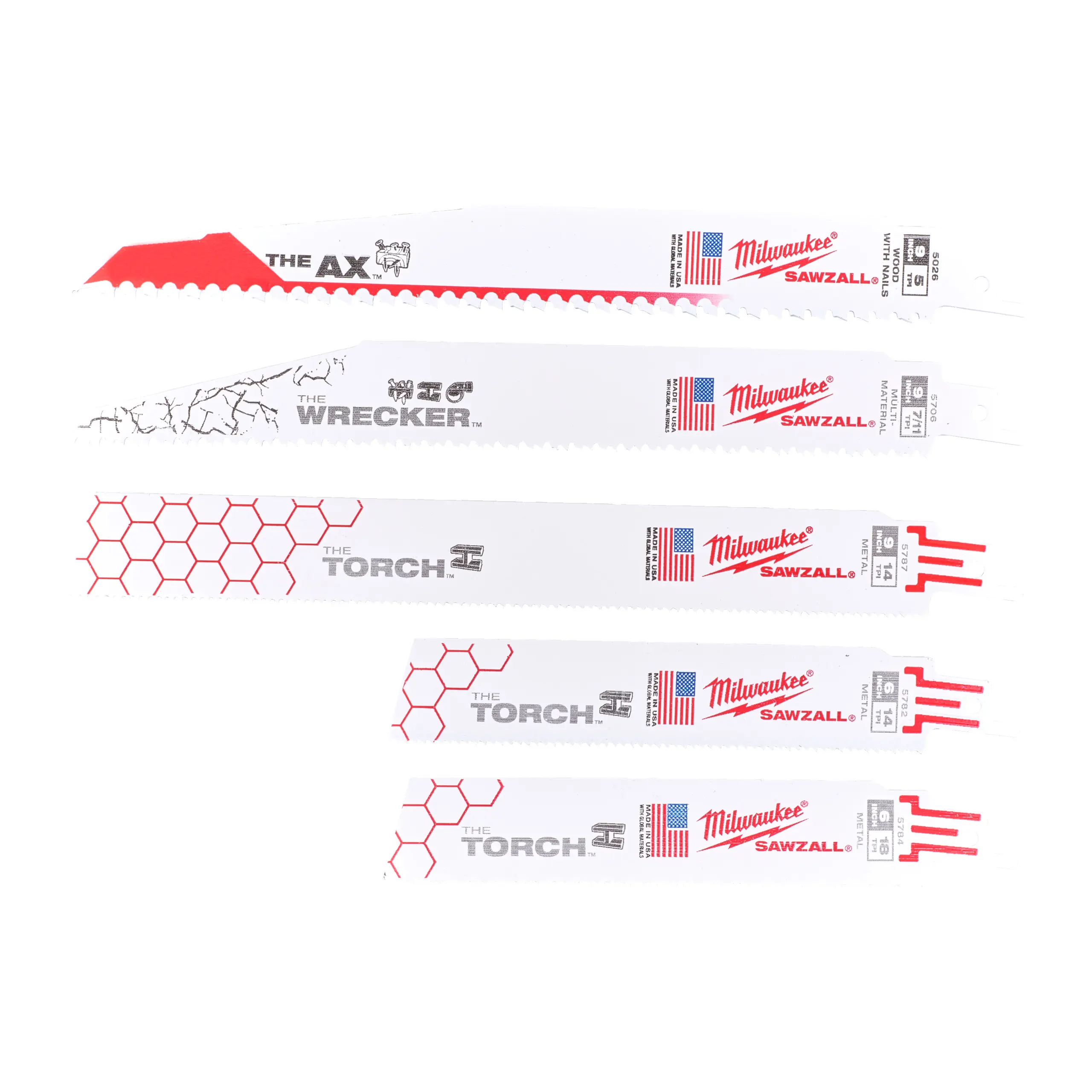 Jeu de Lames scie sabre - 5 pièces - MILWAUKEE - 49472205