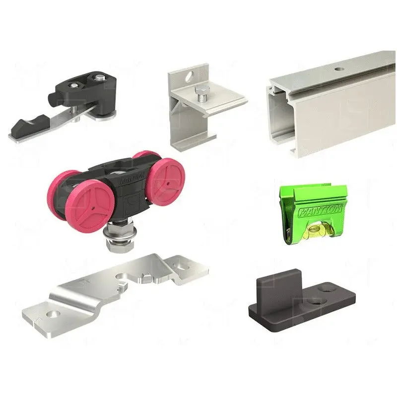 Ensemble SAF pour porte de 21 à 60 kg, longueur 3000 mm + 1 amortisseur - MANTION SAS - SAF10-80-300-2