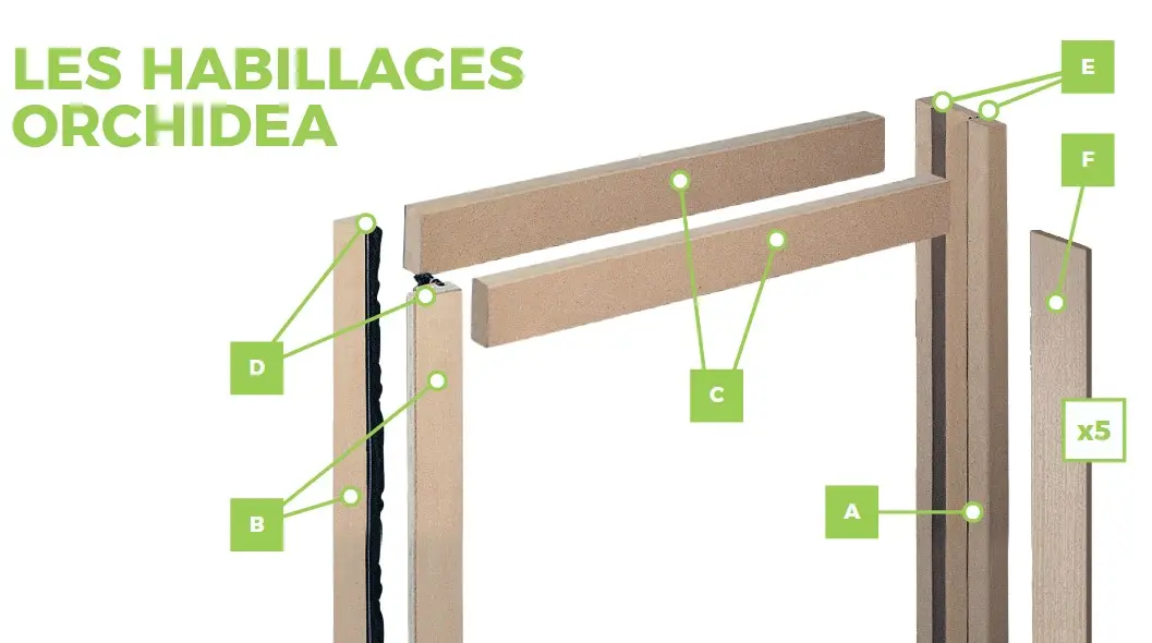 Kit huisserie Tanganika vantail simple FIBROTUBI - porte jusqu'à 120 cm - 61021202