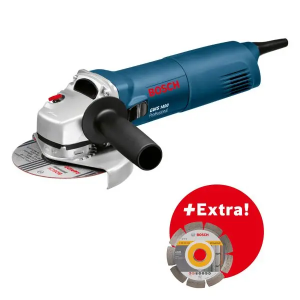 Meuleuse angulaire BOSCH GWS 1400 125 mm + Disque diamant BOSCH - 0601824900