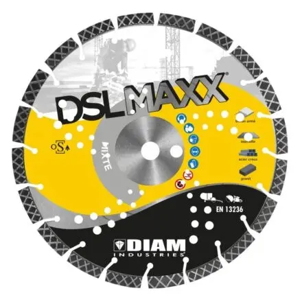 Disque diamant mixte acier asphalte béton granit Ø350mm / 20 mm - DIAM INDUSTRIES - DSLMAXX350/20