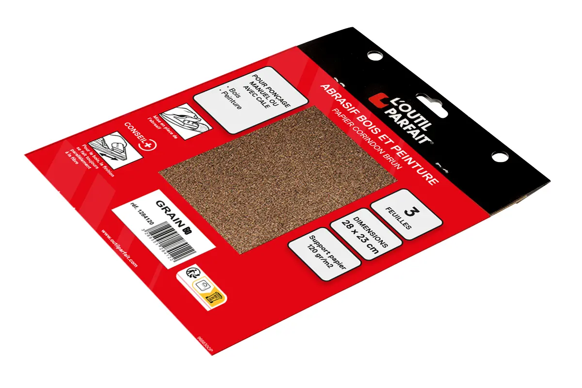 Abrasif bois et peinture Grain 60 - OUTIL PARFAIT - 1284060