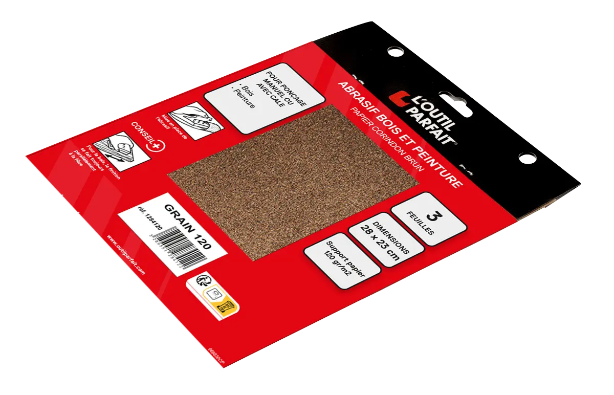 Abrasif bois et peinture Grain 80 - OUTIL PARFAIT - 1284080