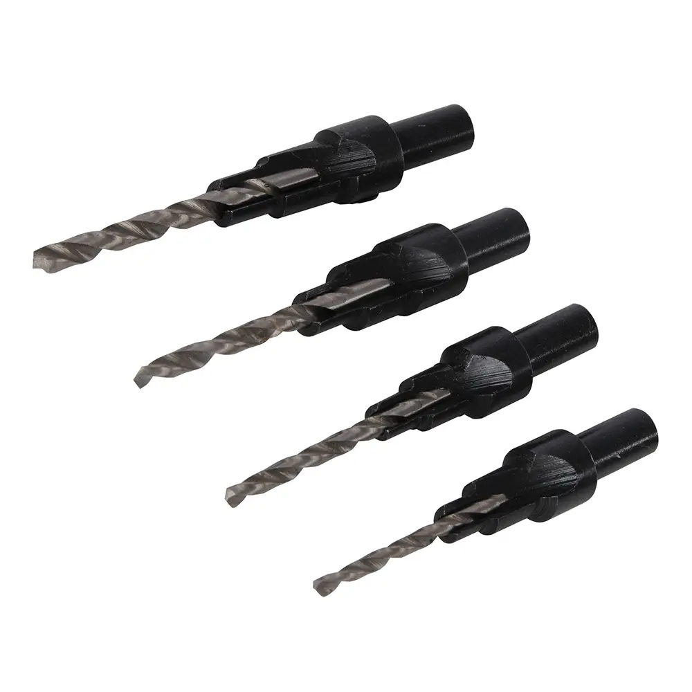 Forets à tourillons assortis pour avant-trou/lamage - Ø 6, 8, 10, 12 mm - 4 pièces - SILVERLINE - 792085