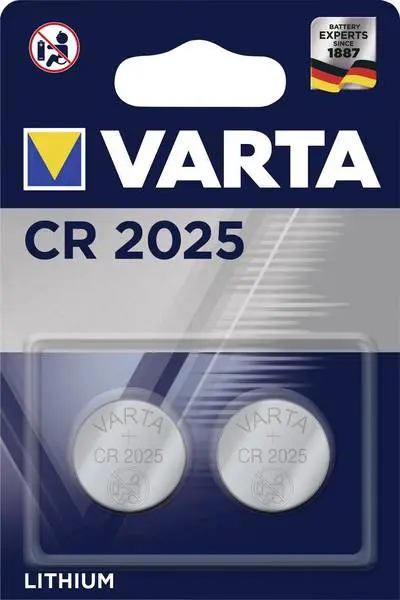 Pile ronde lithium 3v CR2025 VARTA - blister de 2 - 6025101402