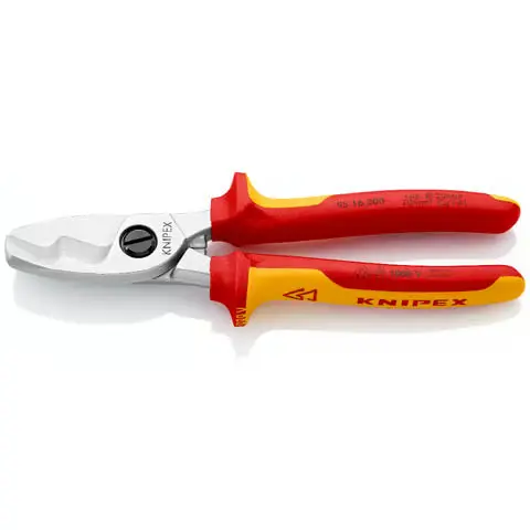 Coupe-câbles KNIPEX à double tranchants - Isolés 1000 V - Ø 20 mm - 95 16 200